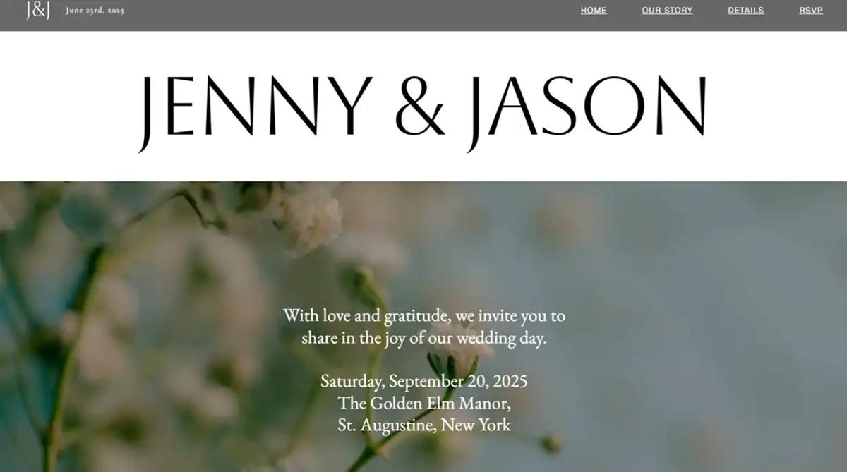 Figma Sites high fashion editorial wedding website template