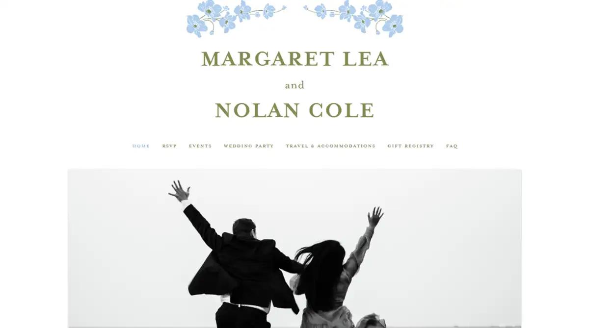 Minted classic wedding website template