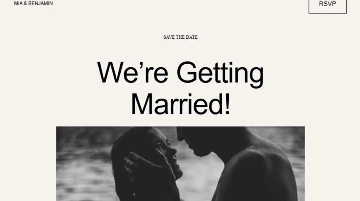 Squarespace Morais minimalist wedding website template