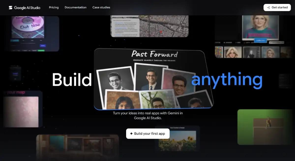 Google AI Studio Vibe Code AI app builder hero section
