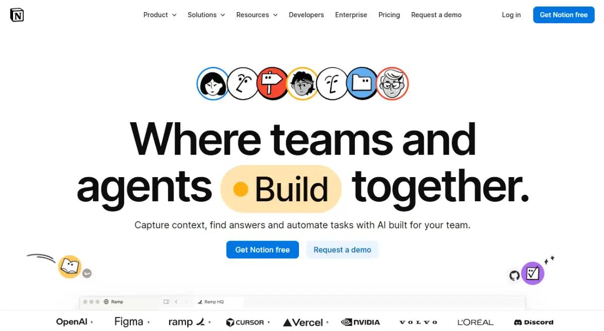 Notion homepage showing block based workspace and databases