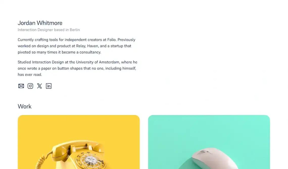 Simple Portfolio no code website template