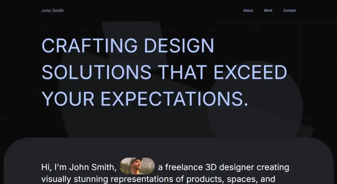 Designer Portfolio no code website template