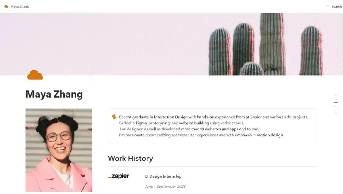 Online Resume no code website template