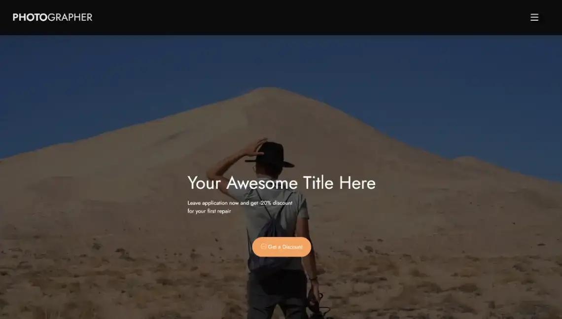 Photographer Website no website code template