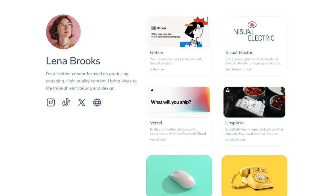 Content Creator no code website template