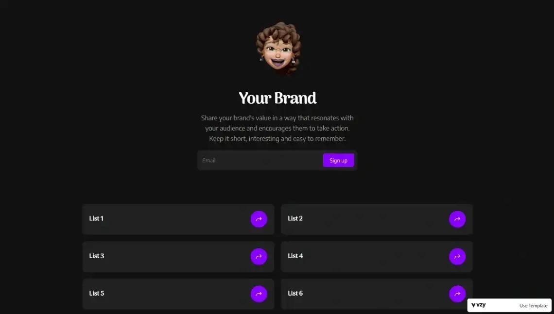 Social Bio Link no code website template