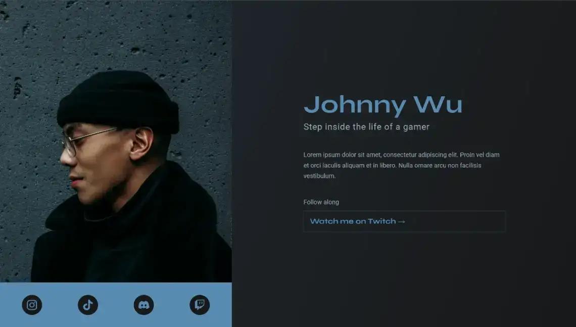 Gaming influencer no code website template