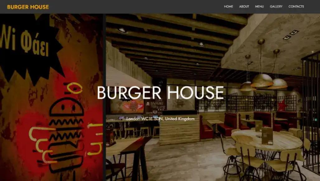 Burger Restaurant no code website template