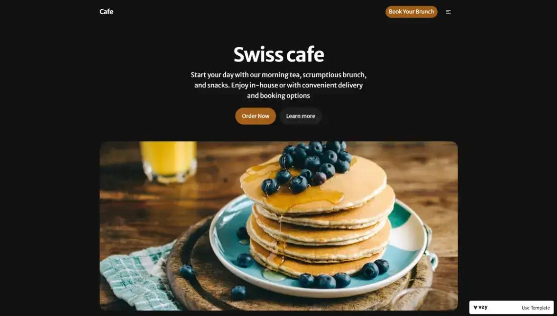 Swiss Cafe no code website template