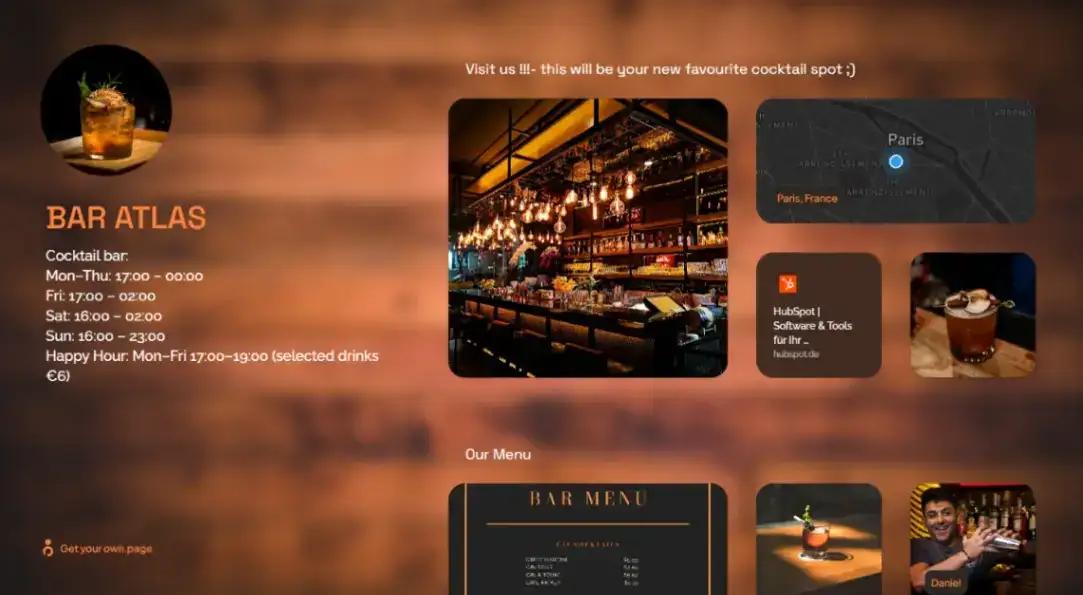 Cocktail Bar Venue no code website template