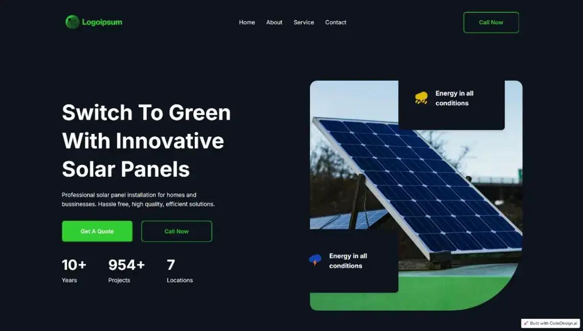 Solar Energy Business no code website template