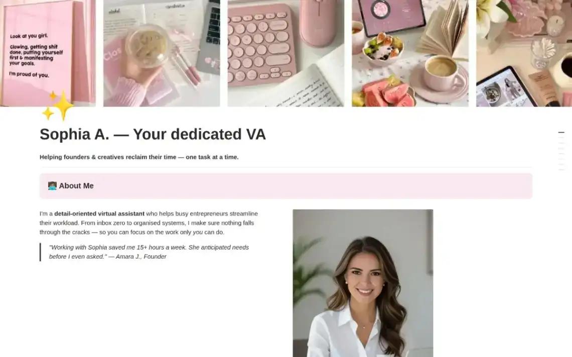 Virtual Assistant Service no code website template