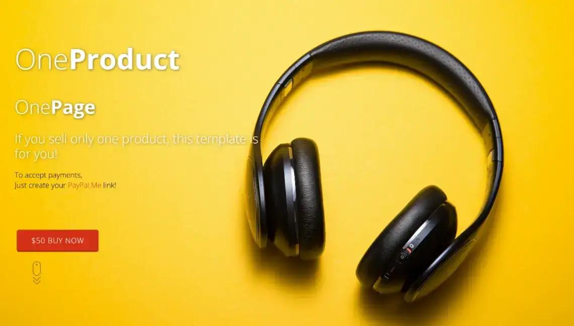 One Product Sales no code website template