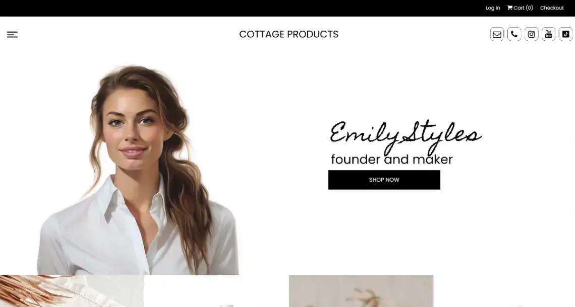 Cottage Products no code website template