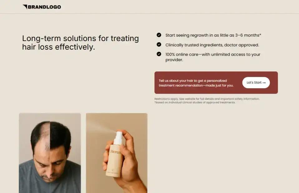 Telehealth Presell Funnel home page screenshot