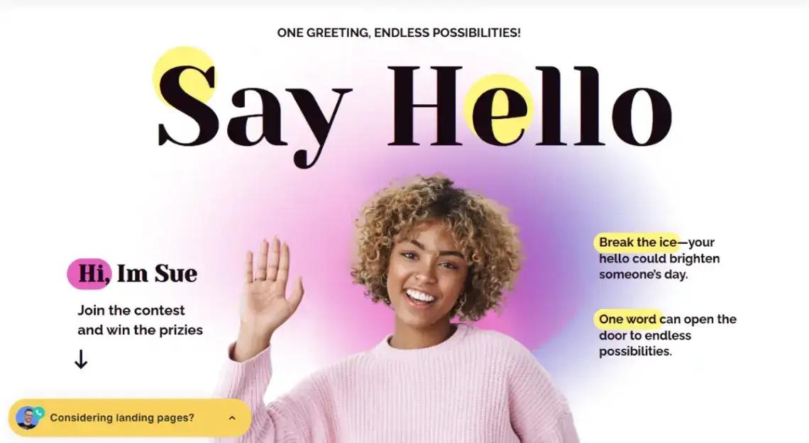 Contest Entry home page screenshot