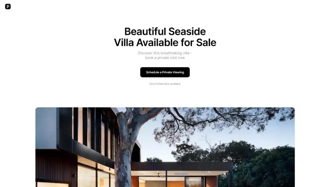 Property Showcase Funnel home page screenshot