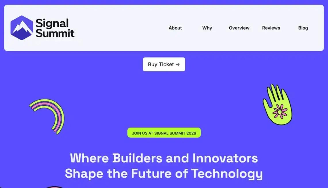 Conference Landing home page screenshot