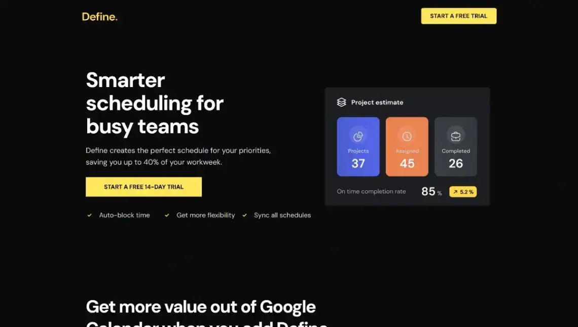 Smart Scheduling home page screenshot