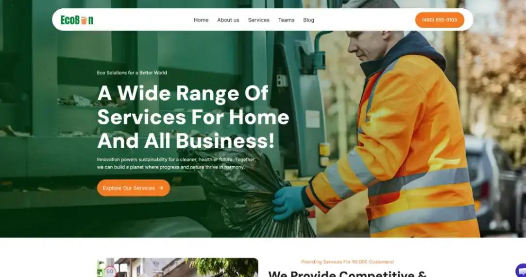 Waste Management home page screenshot