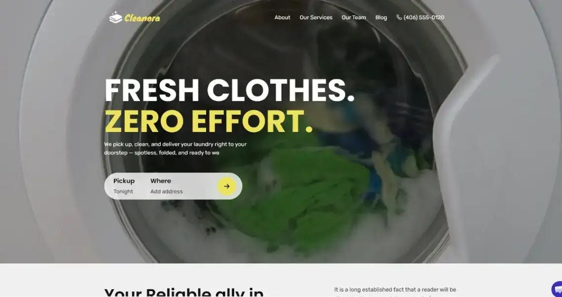 Laundry Service home page screenshot