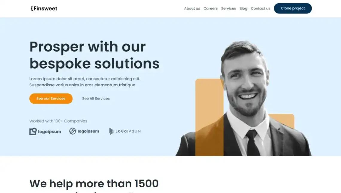 B2B Consulting home page screenshot