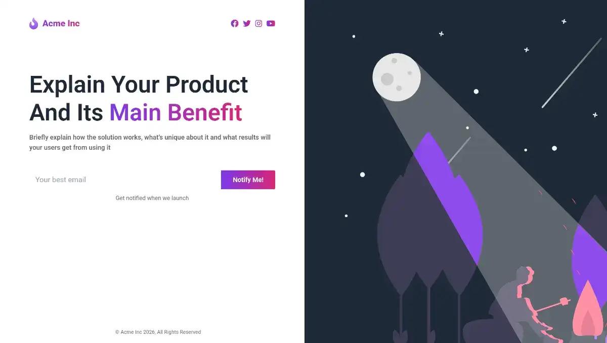 SaaS Coming Soon home page screenshot