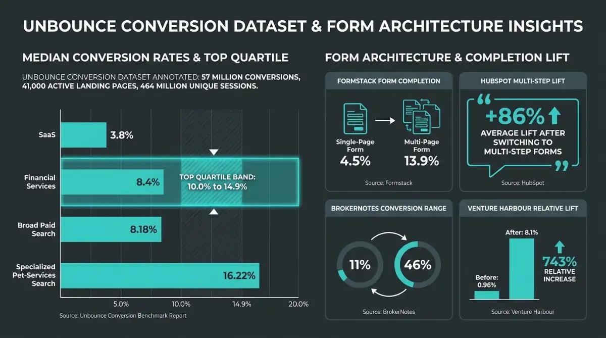 Unbounce vertical conversion and Formstack form-lift chart