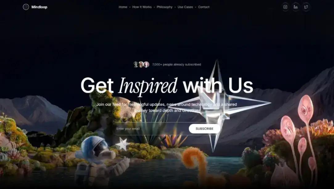 Newsletter & Content home page screenshot