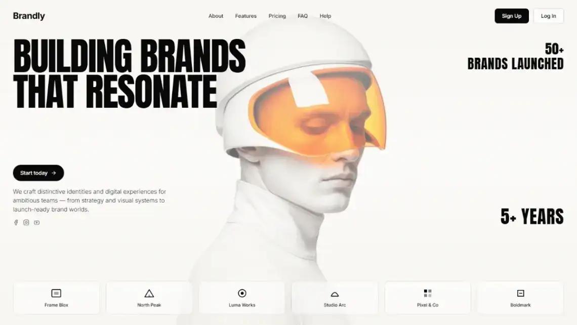 Branding Agency home page screenshot