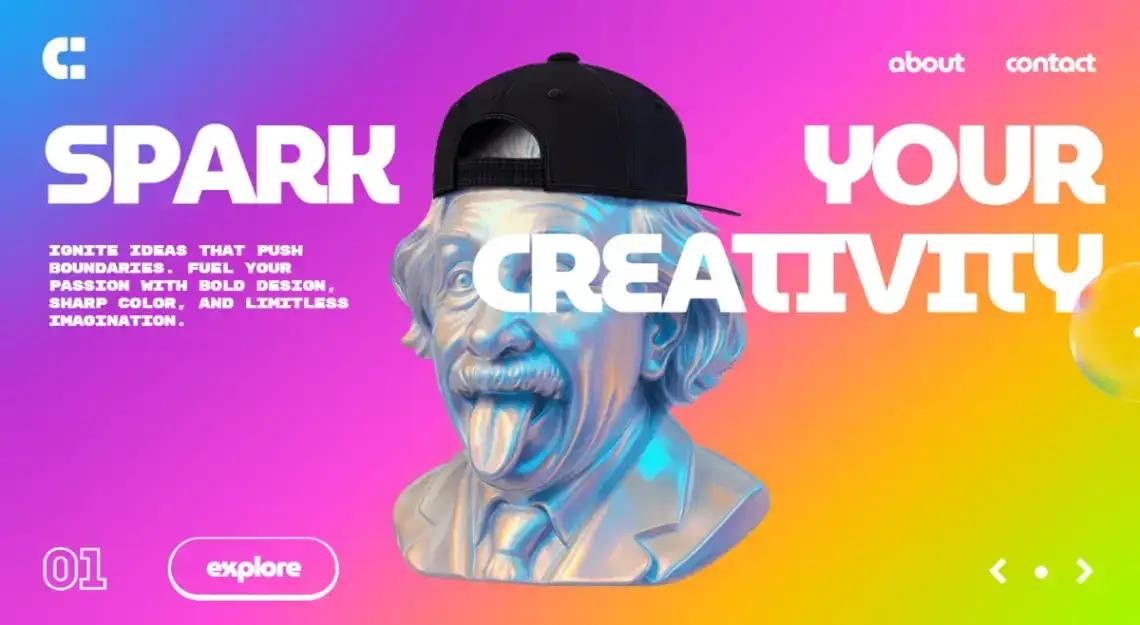 Creative WebGL Slider home page screenshot