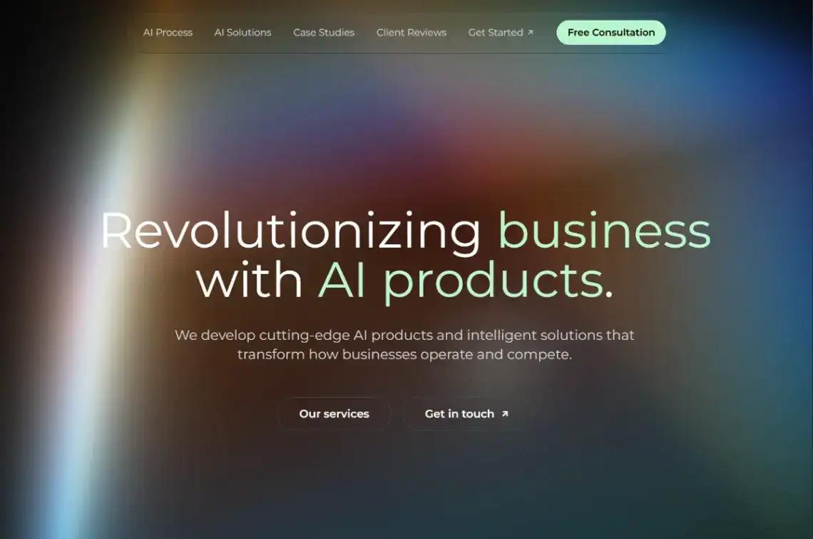 AI Product Company home page screenshot