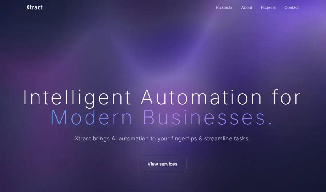 Technology Product home page screenshot