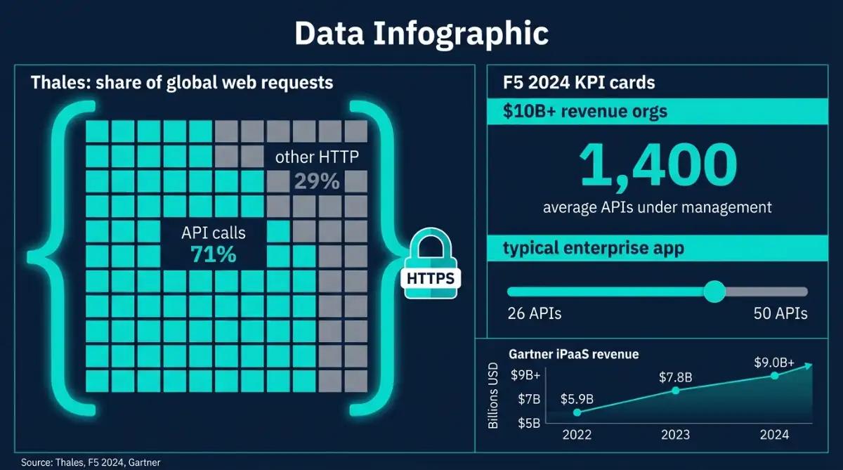 Thales 71 percent API traffic beside F5 1,400 API density