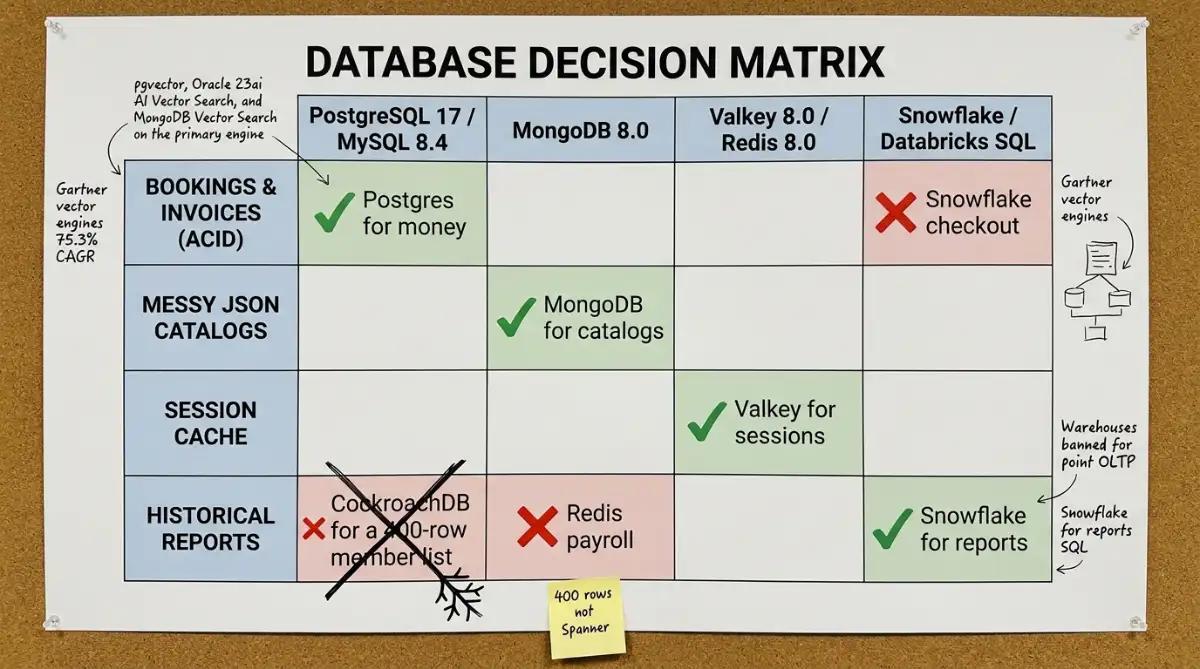Workload matrix mapping SQL documents cache and warehouse