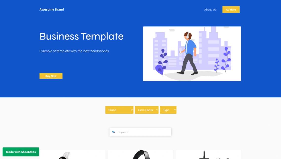 Product Catalog website template
