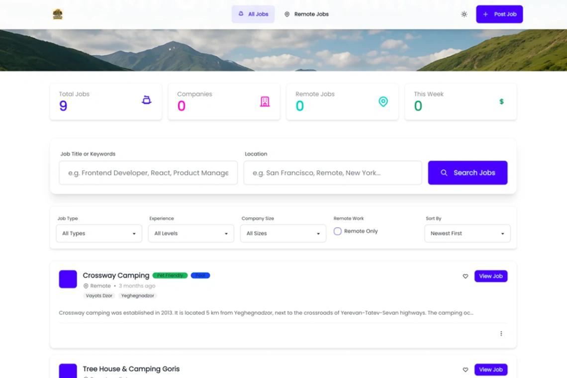 Job Board Directory website template
