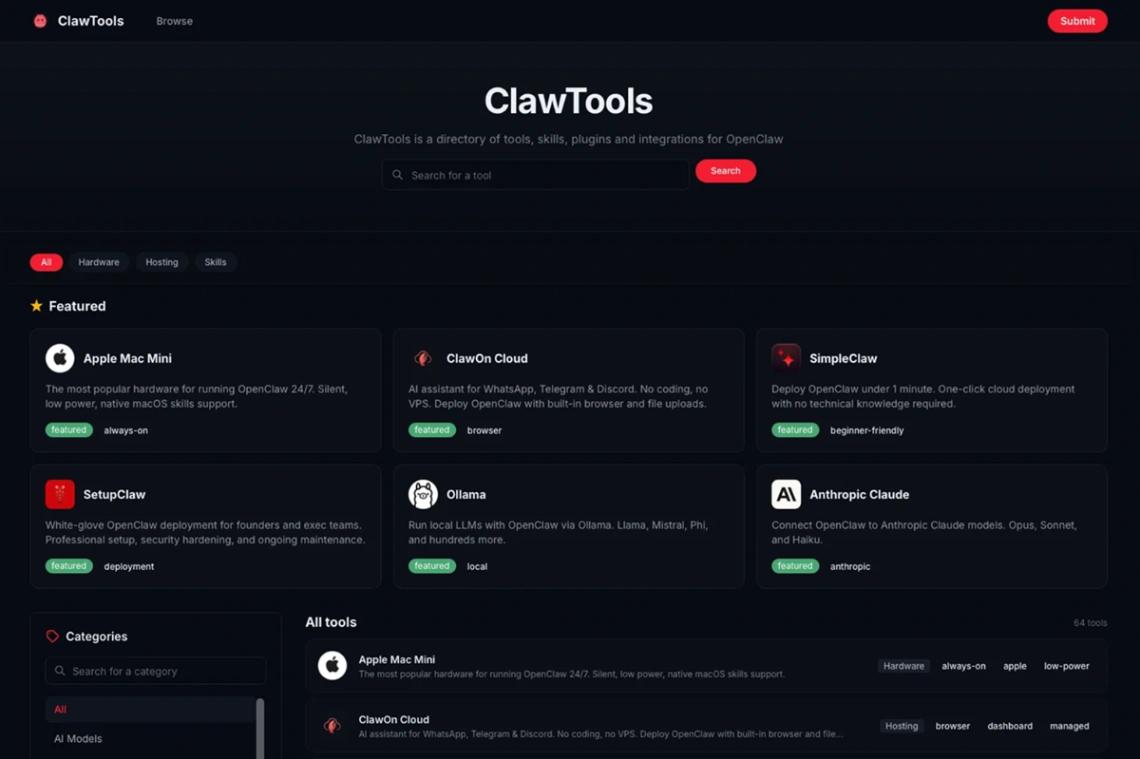 SaaS & Tools Directory website template