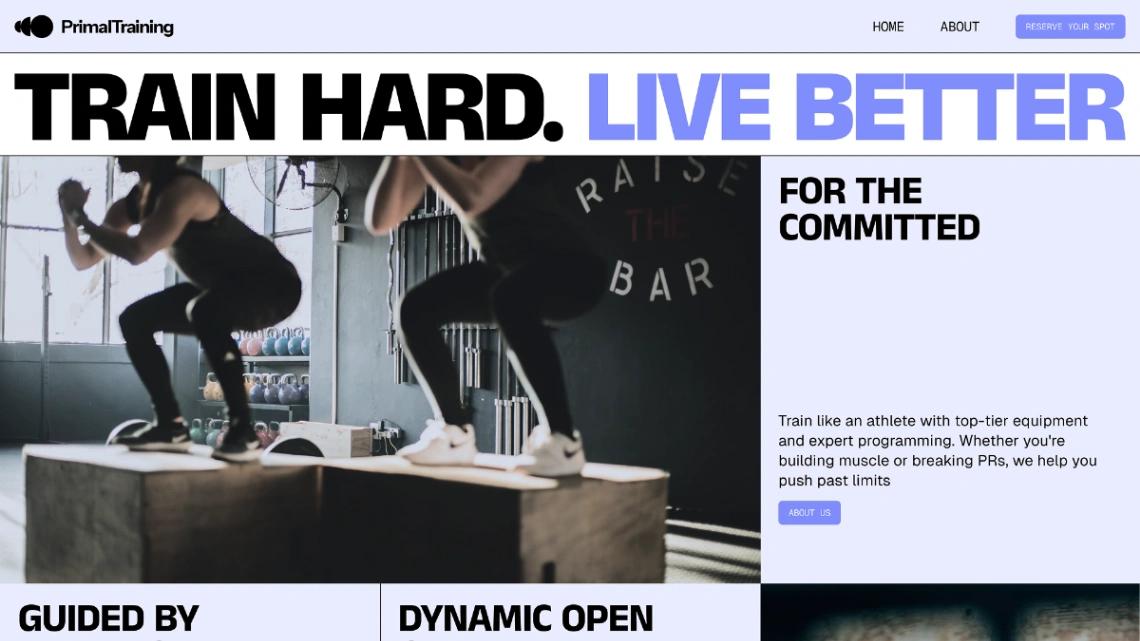Performance Gym website template