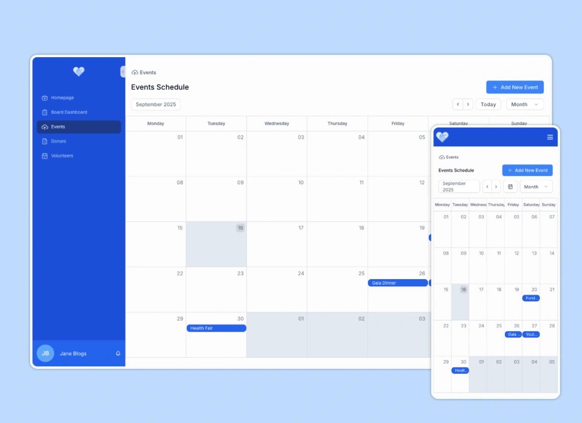 Volunteer Management Hub web application template