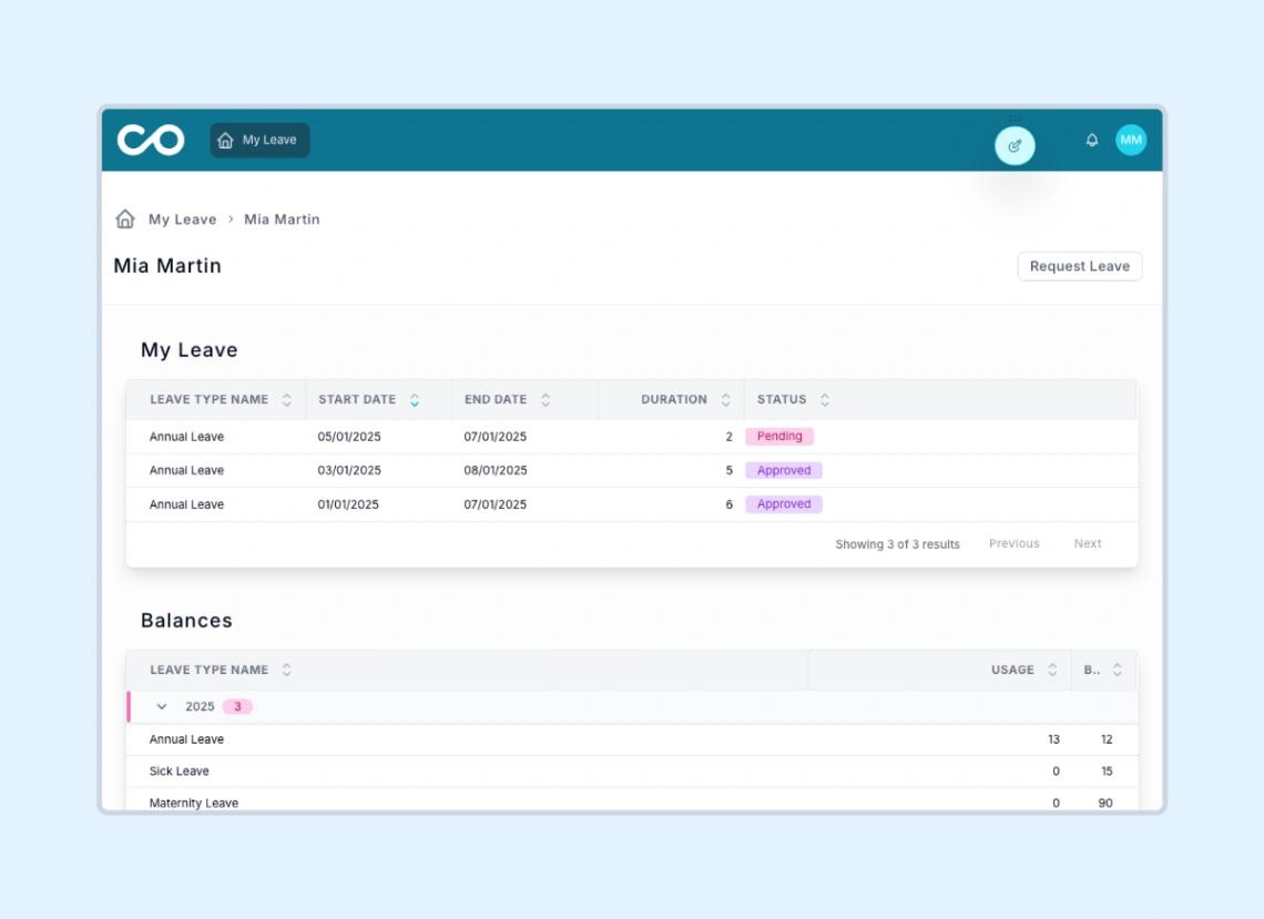 Employee Leave Tracker web application template