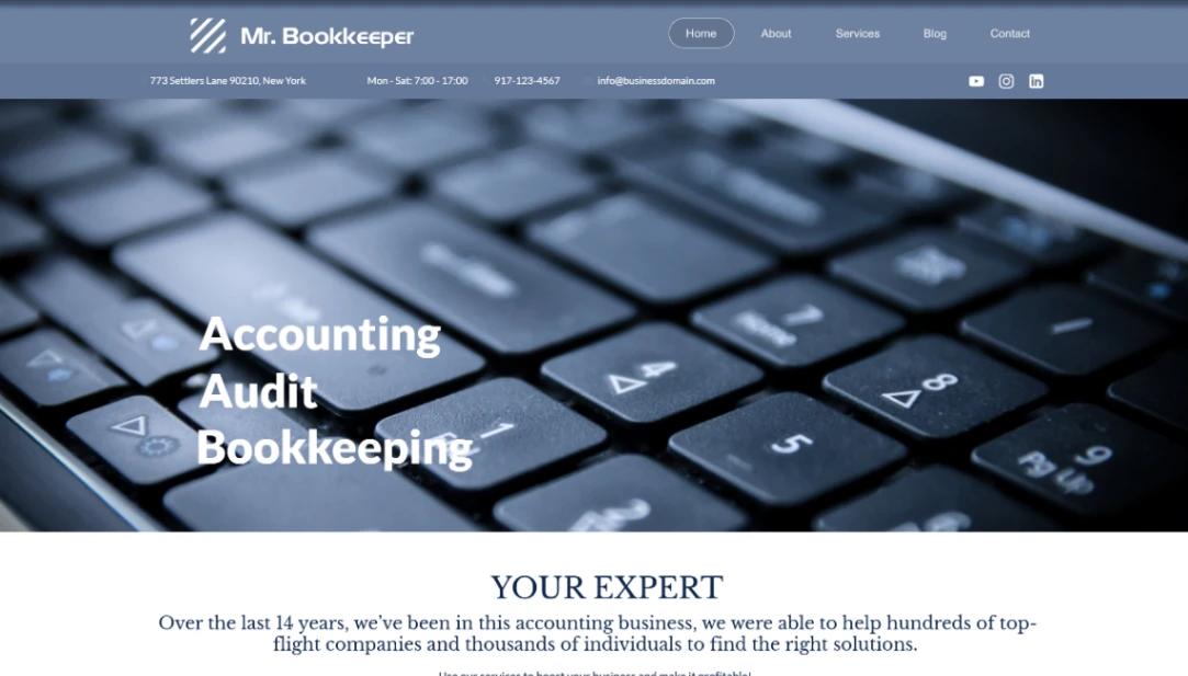 Accounting Website website template