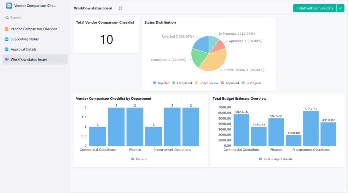 Vendor Comparison Checklist web application template