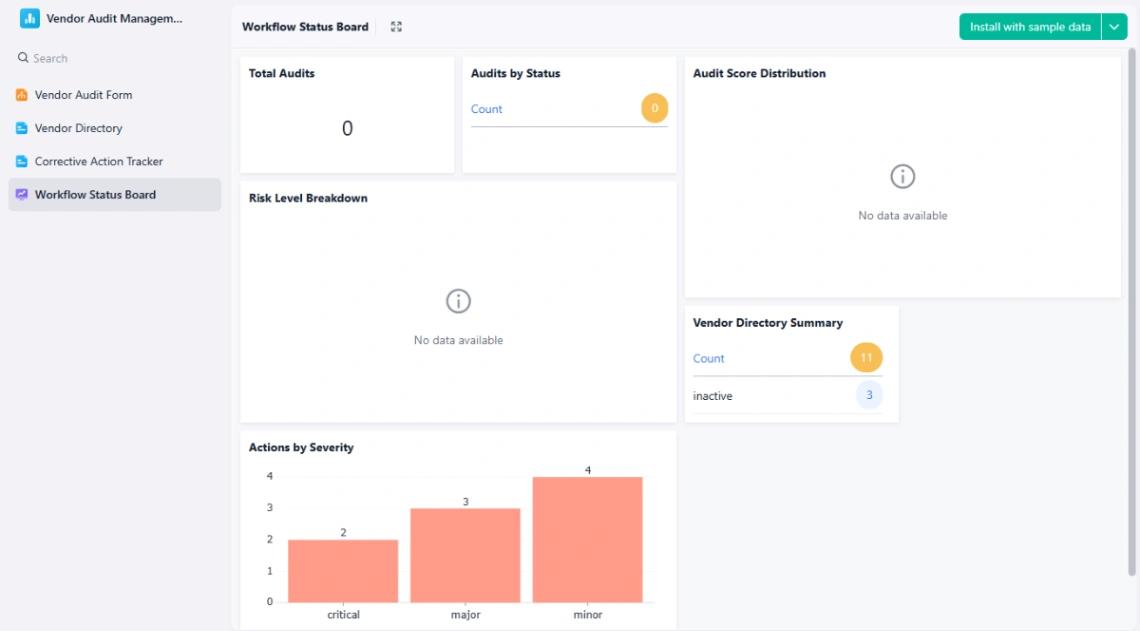 Vendor Audit Form web application template