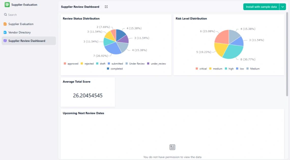 Supplier Evaluation Form web application template