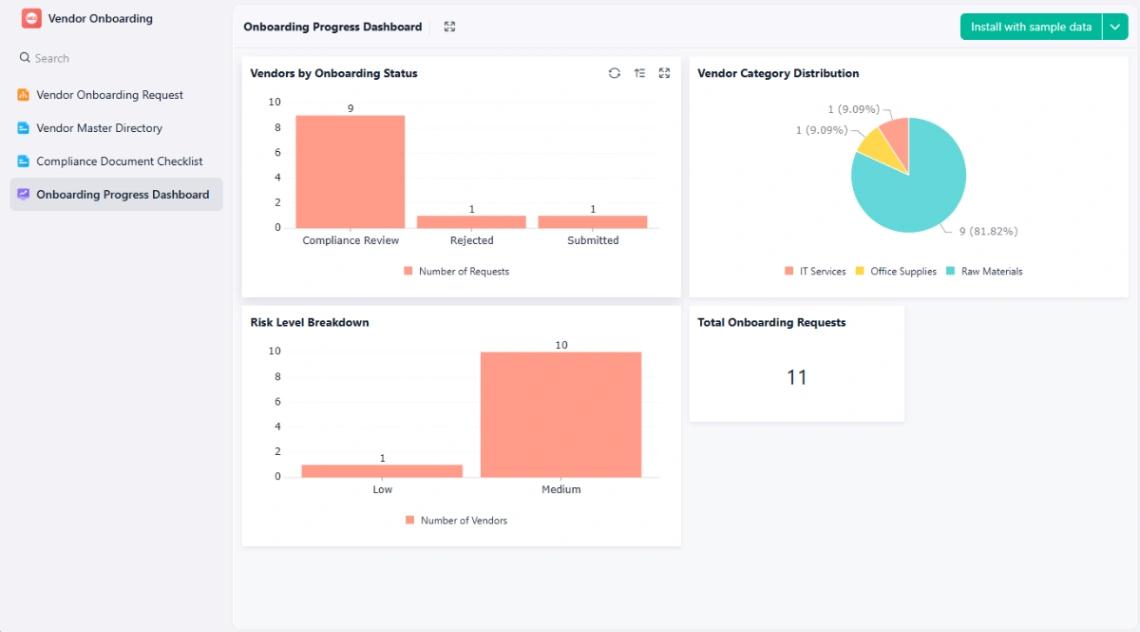 Vendor Onboarding Form web application template