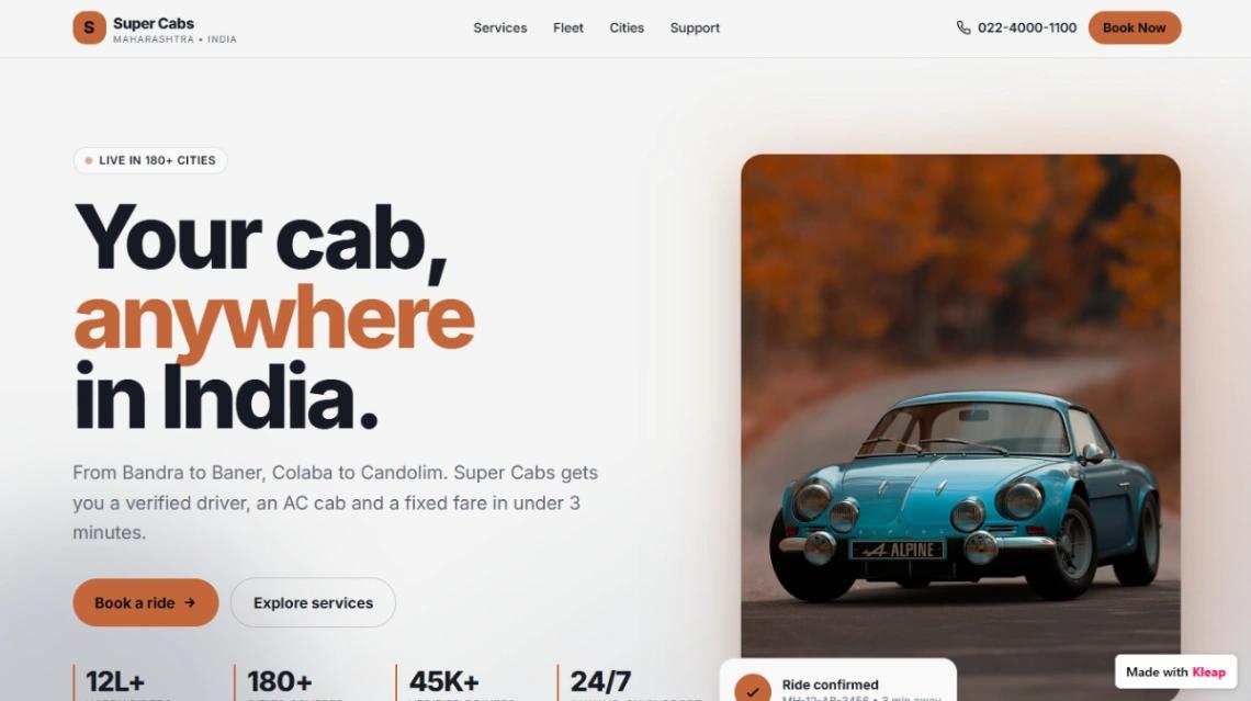 Cab Booking Service website template
