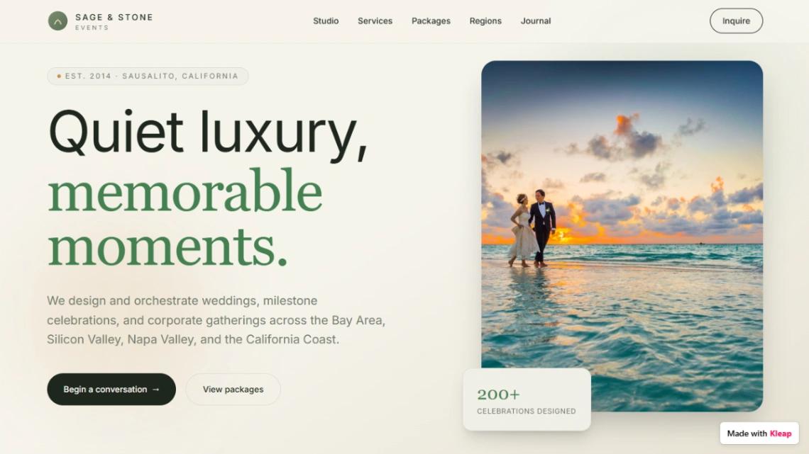 Event Planning Studio website template
