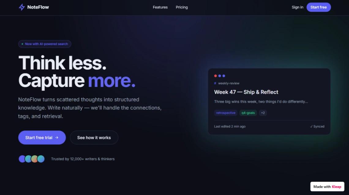 SaaS Product Landing website template
